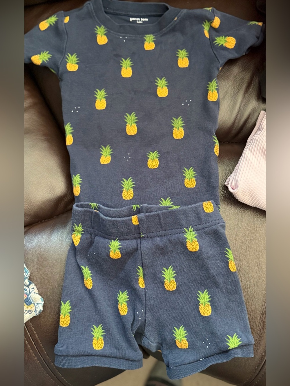 Petit Lem Navy Pineapple Pajama Set
